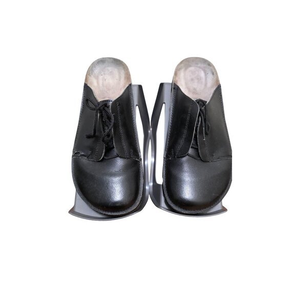 Alpro Anti-Slip Sole Unisex Black Leather Clogs M7/W9 EU40 Made In Germany Shoes - Picture 1 of 7